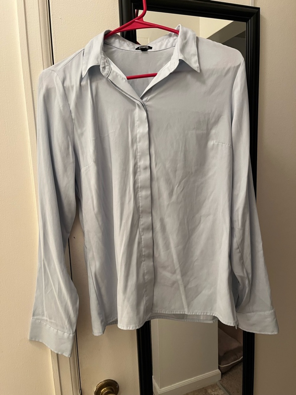 Express Light Blue Women's-Style Dress Shirt